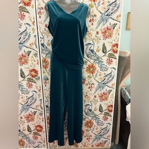 Chico's Teal Velvet Pantsuit